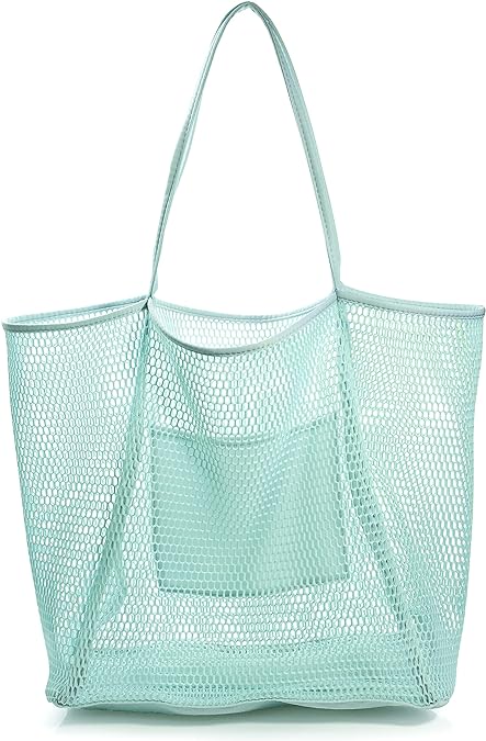 Mesh Beach Tote, Womens Shoulder Handbag, Beach Bag Mesh Beach Tote, Womens Shoulder Handbag, Beach Bag